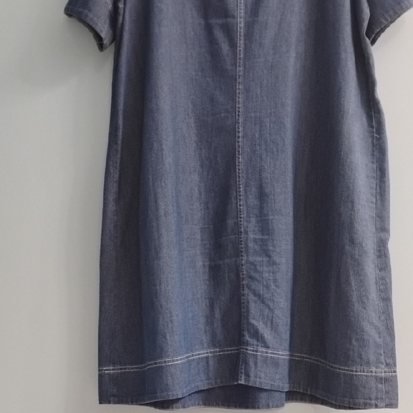 J. Jill Denim Short Sleeve Midi Dress With Pockets Size Medium - Picture 5 of 5